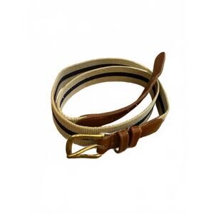 Coach Natural Linen and Leather Belt Size 38